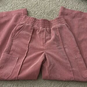 wide legs kids pink pants